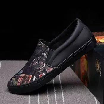 Shengxuanny Men s sneakers Breathable casual shoes non-slip PU shoes light weight Rubber sole Slip-On Shoes 7