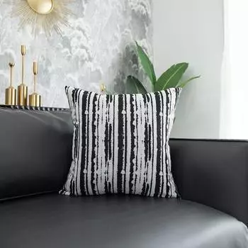 Шенилл Высококачественная Ткань Полоски Наволочка для Гостиной Vertical stripes 45x 45cm (separate pillowcase)