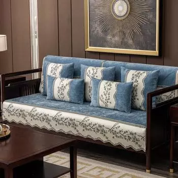 Шенилловый чехол для дивана премиум-класса Нескользящие чехлы для дивана на четыре сезона Защитный коврик для боковой части дивана с защитой от царапин для ковра в гостиной 70x70cm