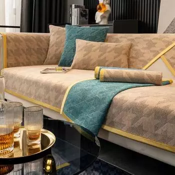 Шенилловый жаккардовый чехол для дивана с изображением тысячи птиц, секционное полотенце, нескользящий коврик для сиденья для дивана для гостиной, диванная подушка, домашний декор 70x70cm 1pcs