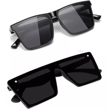 Sheomy Cat Eye Candy MC Stan Unisex Combo offer pack of 2 shades glasses White Black Sunglasses Women and Men Small Combo offer
