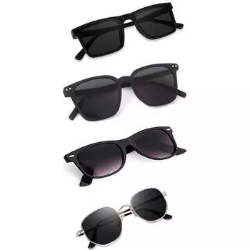 Sheomy Cat Eye Candy MC Stan Unisex Combo предложение набор из 4 очков Белые Черные Солнцезащитные очки Женские и мужские Малые Combo предложение