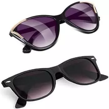 Sheomy Unisex Combo предлагает набор из 2 очков, прямоугольные ретро-винтажные узкие солнцезащитные очки для женщин и мужчин, маленькие узкие квадратные солнцезащитные очки