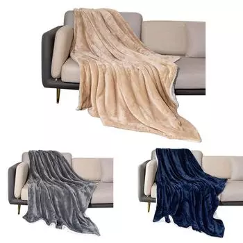 Шерповое флисовое одеяло, зимнее теплое двухслойное плотное фланелевое одеяло для спальни, офиса, путешествий (150x200cm)