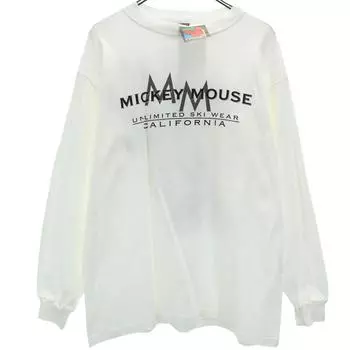 SHERRY’S 90s Disney USA Made Old Deadstock Back print Mickey Mouse Long sleeve T-shirt Men s Used