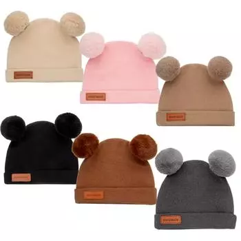 Шерстяная детская шапка-бини, осенне-зимняя детская шапка для девочек и мальчиков с помпоном, детская шапка, детский чепчик, аксессуары для малышей, От 1 до 3 лет жёлтый