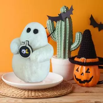 Шерстяная кукла ручной работы, шерстяная валяная кукла-призрак с тыквой, Хэллоуин, жуткие вязаные поделки, фетровая фигурка призрака для украшения дома, подарки