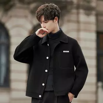 Шерстяная куртка Jiming Thread Wool, осенне-зимняя, высококачественная, короткая, двухсторонняя, некашемировая куртка, верхняя часть S