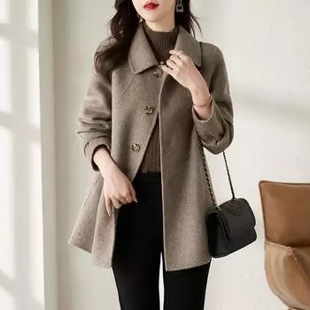 Шерстяная куртка женская одежда осень и зима 2024 новый бархатный утолщенный маленький иностранный стиль взрыв шерстяное пальто M