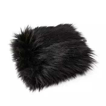 Шерстяная подушка для автомобильного сиденья, чехол для сиденья из овчины чёрный