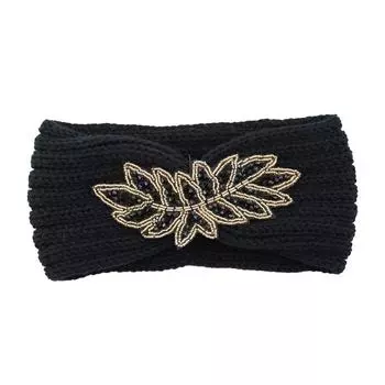 Шерстяная повязка на голову с пятнадцатилепестковыми драгоценными камнями, украшенная бриллиантами, вязаная повязка на голову, головной убор ручной работы, плетеная повязка на голову, термальные аксессуары для волос