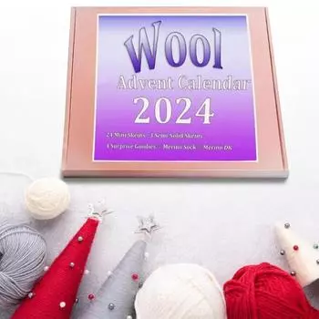 Шерстяная пряжа Yousheng Адвент-календарь 2024 Пряжа Рождественский календарь обратного отсчета Цветные мотки пряжи Адвент-календарь Подарок для любителей вязания 1pc