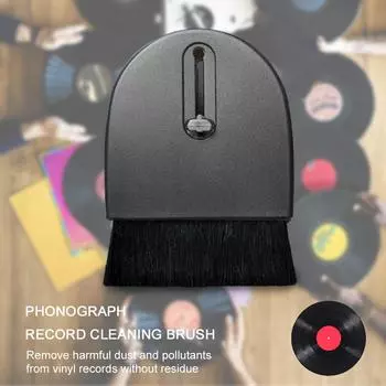 Шерстяная щетка для чистки пластинок Антистатическое средство для чистки виниловых пластинок Мягкое (черный)