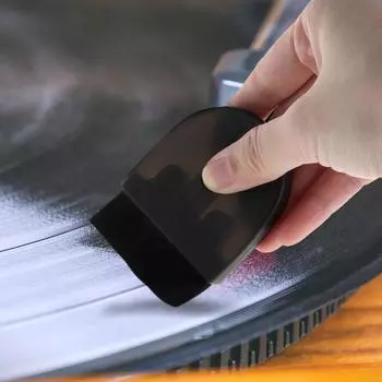 Шерстяная щетка для чистки пластинок Антистатическое средство для чистки виниловых пластинок Мягкое (черный)