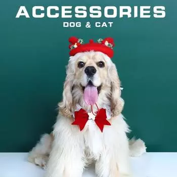 Шерстяная шапка-берет для питомца Рождественская красная шапка для кошки с бантом и рогами, теплый зимний праздничный костюм для повседневного переодевания, фотосъемки на открытом воздухе, путешествий красный