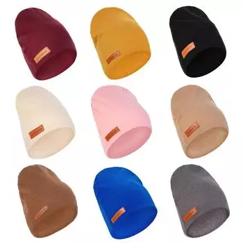 Шерстяная шапка для маленьких мальчиков, зима-осень, кожаная бирка, детская шапочка для девочек, теплая шапочка для младенцев, аксессуары для малышей, детские шапки, От 1 до 4 лет коричневый