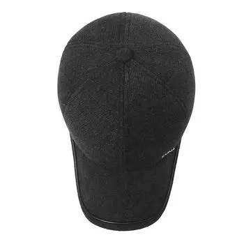 Шерстяная шапка мужская сезонная защита от холода теплая кепка для людей среднего и пожилого возраста кепка для папы теплая хлопковая шапка для защиты ушей Adjustable серый