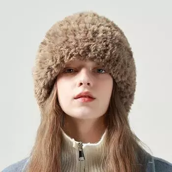 Шерстяная шапка с большой головой, женская осенне-зимняя вязаная шапка-булочка, теплая белая толстая шапка