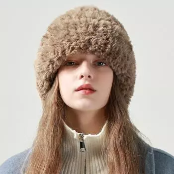 Шерстяная шапка с большой головой, женская осенне-зимняя вязаная шапка-булочка, теплая белая толстая шапка One Size