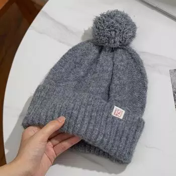 Шерстяная шапка женская осенне-зимняя универсальная утолщенная теплая защитная вязаная шапка зимняя морозостойкая твист-пуловер шапка прилив average size [generally can be worn]