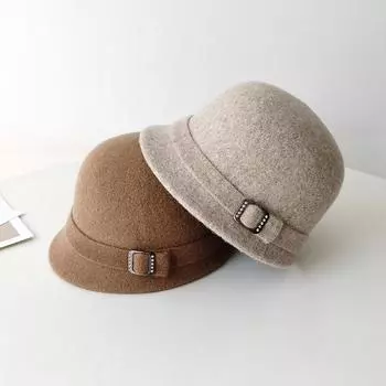Шерстяная шляпа женская осенне-зимняя шляпа-цилиндр в стиле Хепберн, элегантная ретро-панама Adjustable чёрный