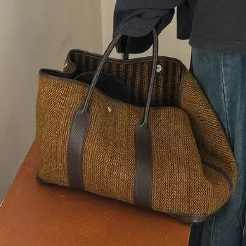 Шерстяная сумка-тоут, новая осенне-зимняя роскошная женская сумка, большая вместительная сумка-ведро, сумка для покупок, дорожная сумка