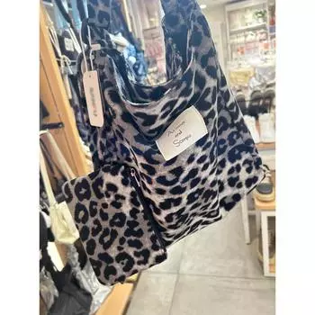 Шерстяная сумка-тоут с леопардовым принтом, женская, новая, осенне-зимняя, вместительная сумка-мессенджер через плечо для поездок на работу