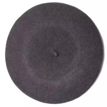 Шерстяная зимняя теплая французская шапка-бини ярких цветов для девочек, лыжная шапка серый