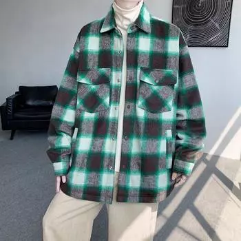 Шерстяное клетчатое пальто, высококачественная двойная ткань, мелкая ароматная клетка, средняя и длинная, на осень и зиму. M