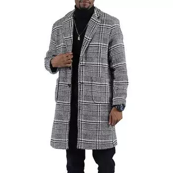 Шерстяное мужское пальто, длинный тренчкот M