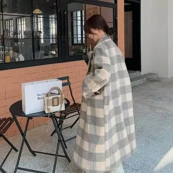 Шерстяное пальто Hepburn женское осень-зима 2024 новое высококачественное жареное уличное длинное шерстяное пальто утолщенное S