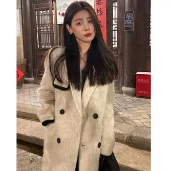 Шерстяное пальто Hepburn, женское пальто 2024 года, осень-зима, новое шерстяное, высокого класса, очень красивое, маленького, среднего и длинного размера S