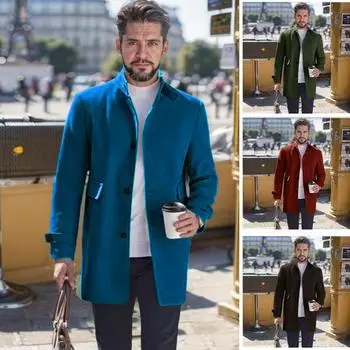 Шерстяное пальто Мужское пальто Японское и корейское повседневное пальто M