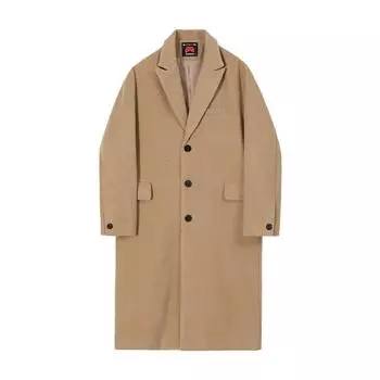 Шерстяное пальто мужское средней длины осень-зима корейский стиль свободный модный британский ветровка длиной до колена шерстяное пальто M