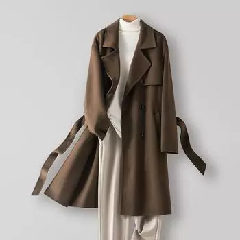 Шерстяное шерстяное пальто Дизайнерское пальто без кашемира Двустороннее шерстяное пальто для мужчин M