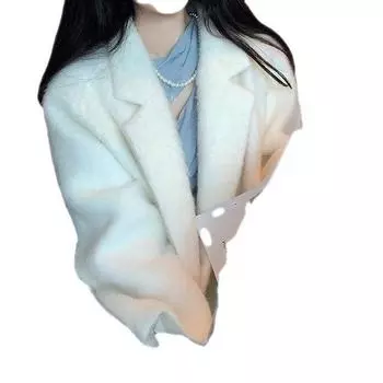 Шерстяное шерстяное пальто длинное пальто женское мелкое норковое флисовое утолщенное двухстороннее кашемировое пальто Европа S