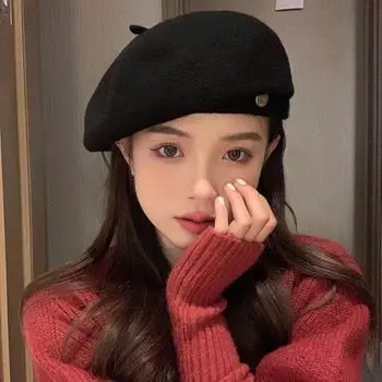 Шерстяной берет из шерсти, чистый цвет, ретро-шляпа художника, модная восьмиугольная шляпа для улицы