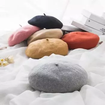 Шерстяной берет, женская шляпа Bud, осень-зима, универсальная художественная шляпа художника, ретро-шляпа M56-58cm верблюд