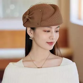 Шерстяной берет женский 2024 новый осень зима универсальный модный иностранный стиль большая шапка Adult average size (adjustable 55-58cm)