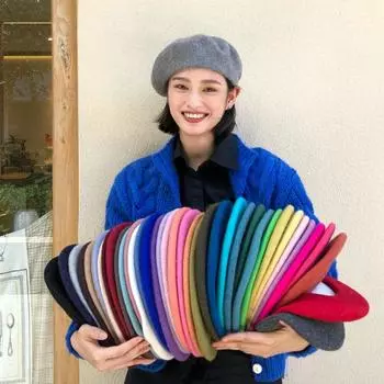 Шерстяной берет женский осенне-зимний универсальный ретро-шляпа художника M56-58cm