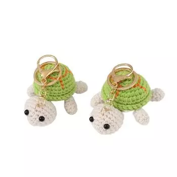 Шерстяной брелок для ключей в виде машины, вязаная сумка, украшение, креативный милый брелок в виде черепахи, подарки зелёный