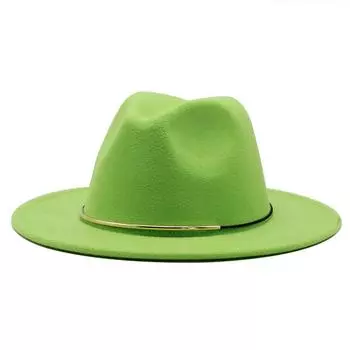 Шерстяной цилиндр, женская модная шляпа, золотая пряжка, джазовая шляпа, шерстяная фетровая шляпа M56-58cm темно-серого