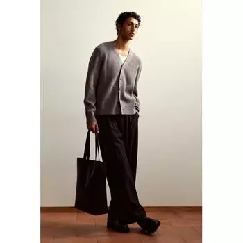 Шерстяной кардиган HM Regular Fit, серый S