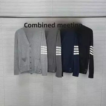 Шерстяной кардиган унисекс с V-образным вырезом — осень/зима, повседневный и удобный, застежка на 5 пуговиц