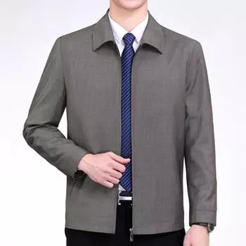 Шерстяной пиджак с лацканами, мужская весенне-осенняя одежда высокого класса для среднего и пожилого возраста, деловая повседневная одежда для пап, свободная шерстяная куртка большого размера 170