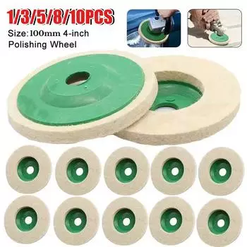 Шерстяной полировальный круг, диск 95 мм, полировальный круг, 1-10 шт., шерстяные полировальные круги, полировальный круг для угловой шлифовальной машины 1pcs