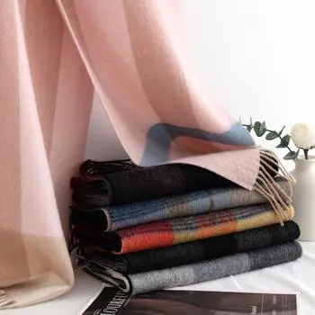 Шерстяной шарф высокого качества женский ретро клетчатый зимний шарф шаль двойного назначения 190*30cm