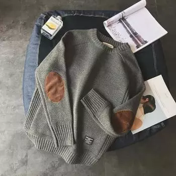 Шерстяной свитер для женщин, утолщенный теплый вязаный свитер с круглым вырезом, уютный свободный пуловер, топы в стиле ретро S красный