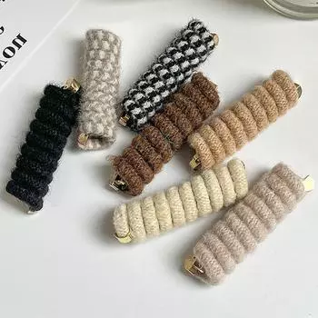 Шерстяной телефонный шнур, кольцо для волос, осенне-зимняя веревка для волос, высокий хвост, резинка, пузырчатая коса, аксессуары для волос