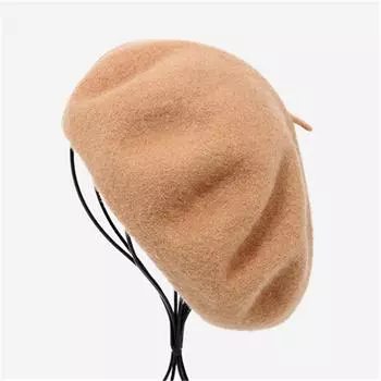 Шерстяной войлочный берет для женщин в британском стиле для девочек, берет, шапка, женские однотонные зимние шапки